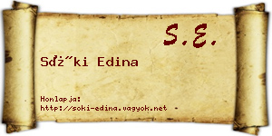 Sóki Edina névjegykártya