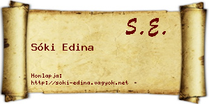 Sóki Edina névjegykártya